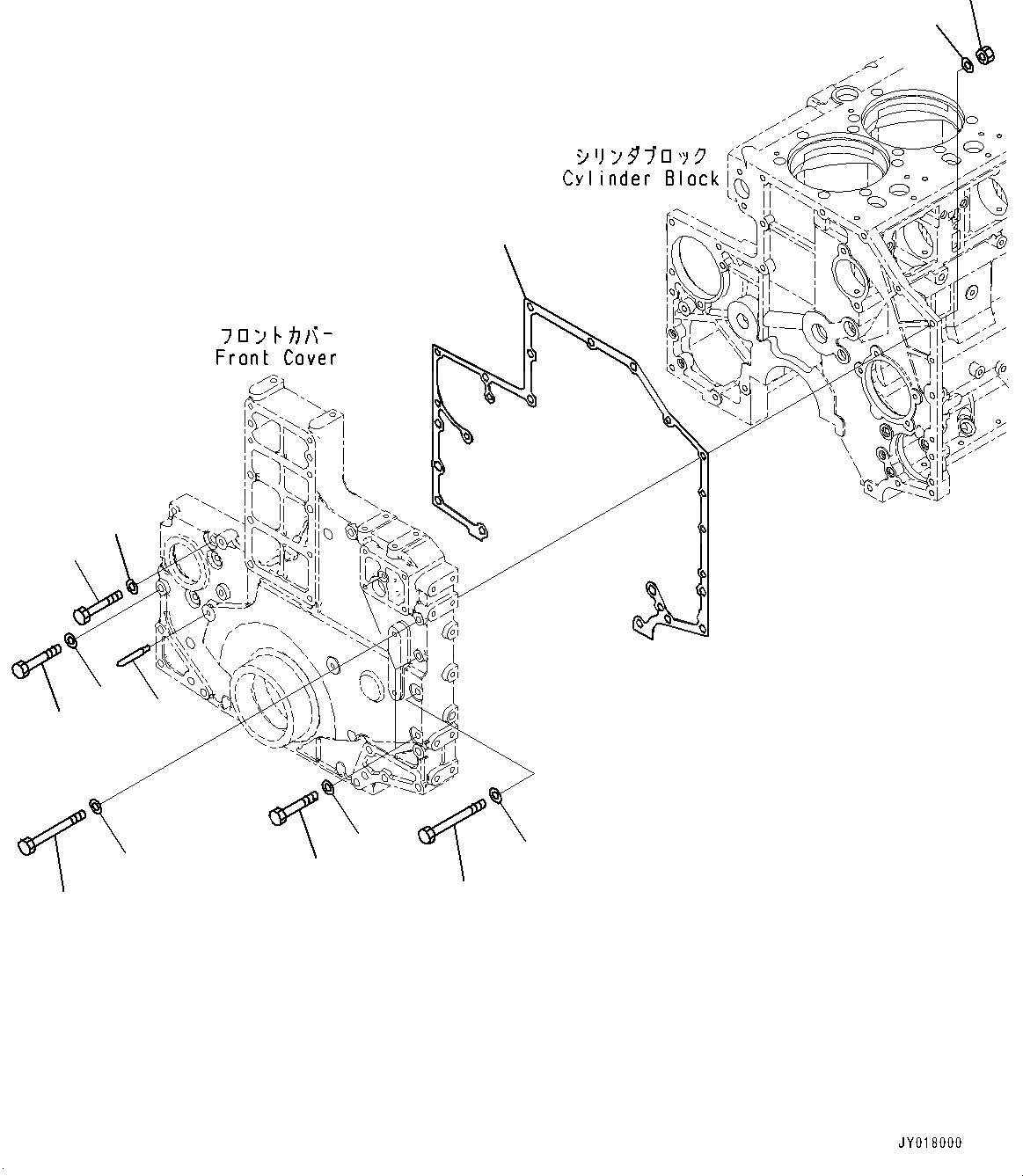 Схема запчастей Komatsu SAA6D140E-6C - ЭЛЕМЕНТЫ ПЕРЕДН. КРЫШКИ (№7-) ЭЛЕМЕНТЫ ПЕРЕДН. КРЫШКИ