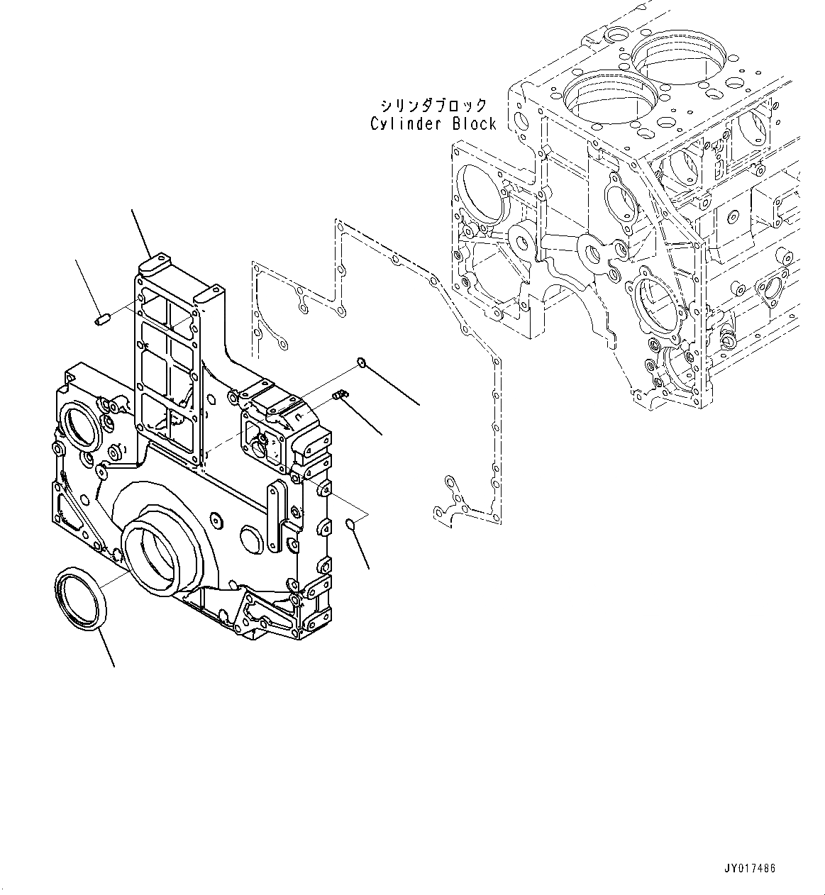 Схема запчастей Komatsu SAA6D140E-6C - ПЕРЕДН. КРЫШКА(№7-) ПЕРЕДН. COVER