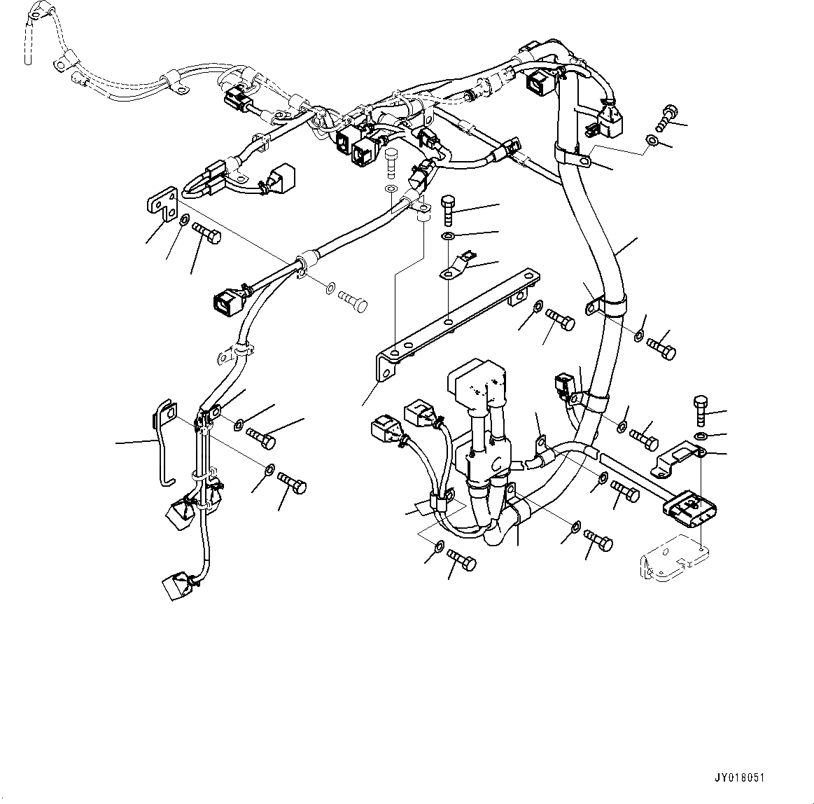 Схема запчастей Komatsu SAA6D140E-6C - ПРОВОДКА, (/) ПРОВОДКА