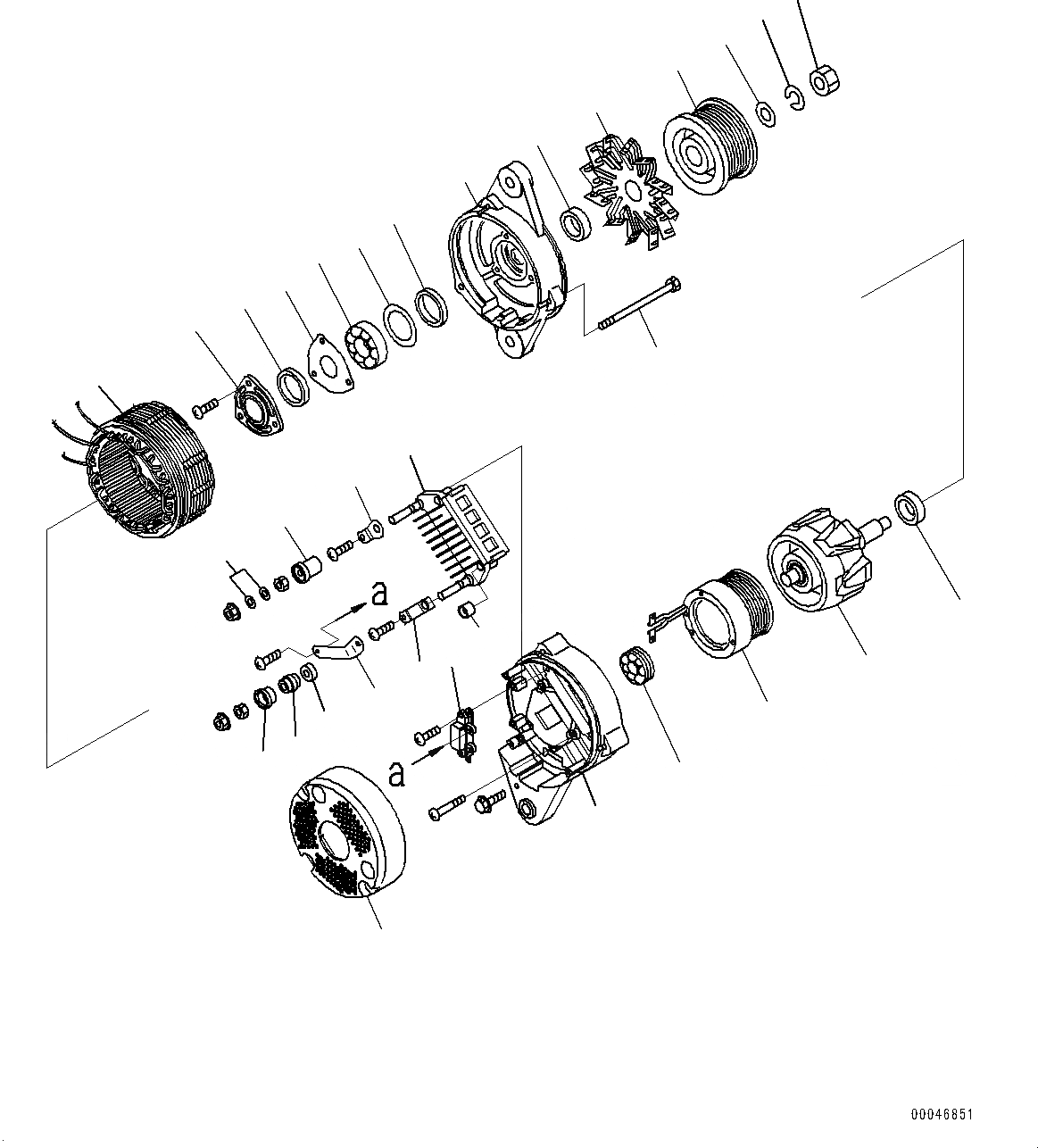 Схема запчастей Komatsu SAA6D107E-1L - ГЕНЕРАТОР (№88-) ГЕНЕРАТОР, AMP, ДЛЯ ЗАПЫЛЕНН МЕСТН. ARRANGEMENT
