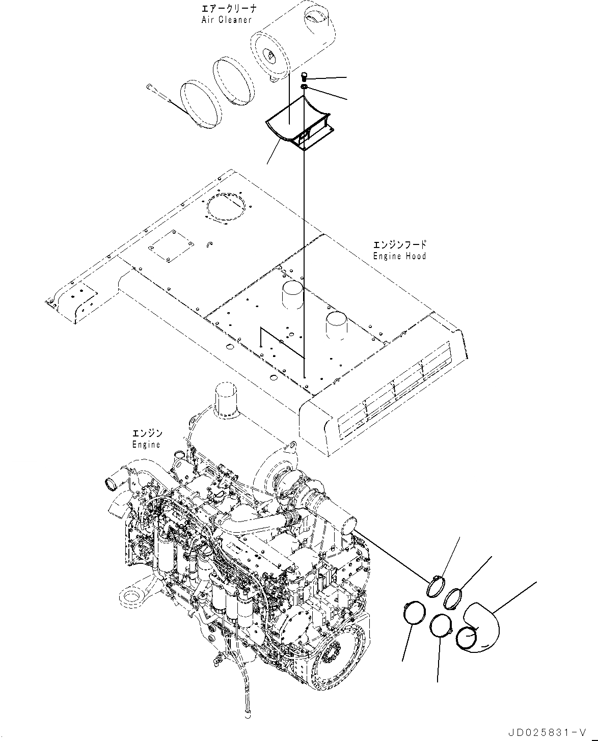 Схема запчастей Komatsu PC1250-8R - ВЫХЛОПНАЯ ТРУБА, ЗАПЫЛЕНН МЕСТН. ARRANGEMENT, ВПУСКН. ВОЗДУхОВОД (/) (№-) ВЫХЛОПНАЯ ТРУБА, ЗАПЫЛЕНН МЕСТН. ARRANGEMENT