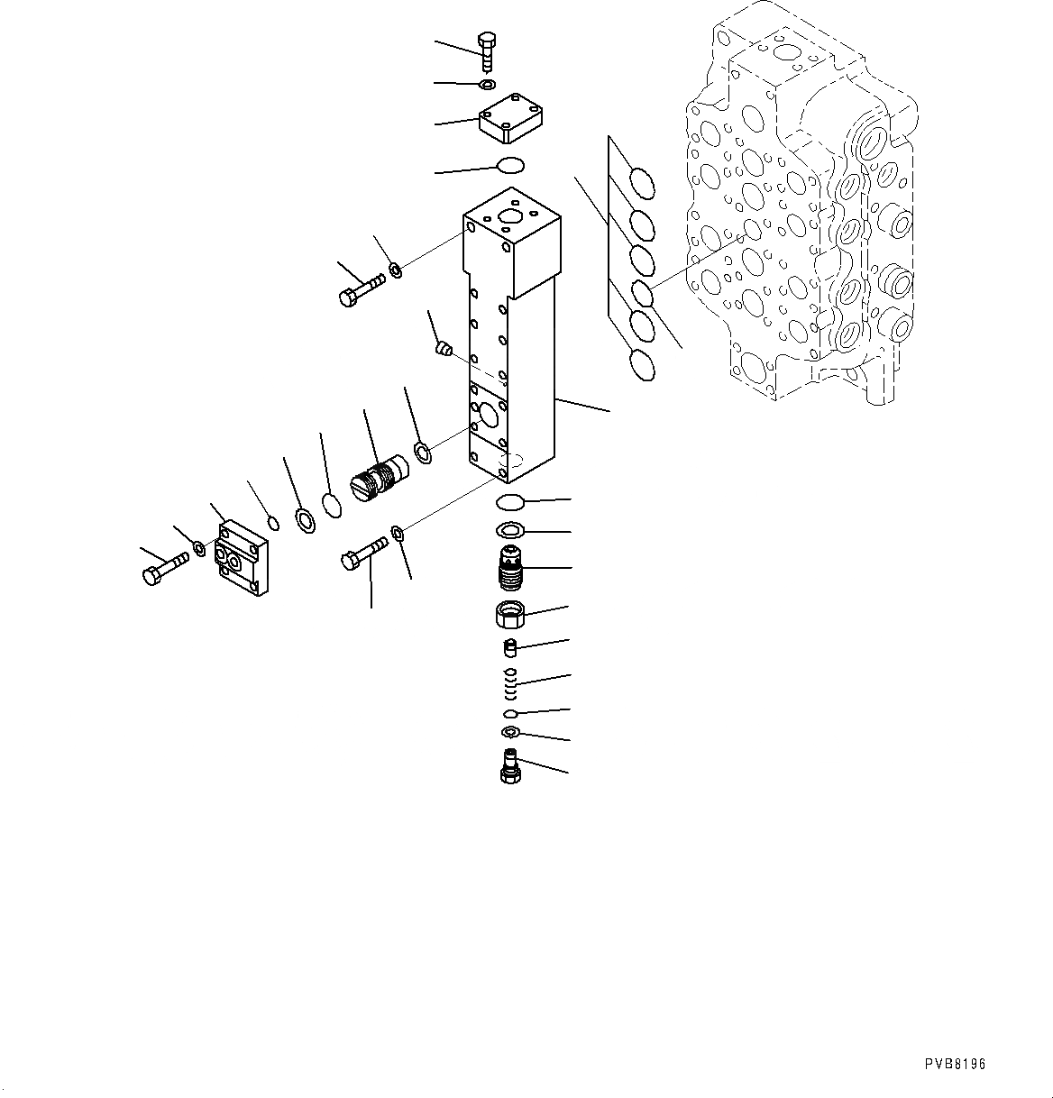 Схема запчастей Komatsu PC1250-8R - ПОВОРОТН. УПРАВЛЯЮЩ. КЛАПАН, NO. (/) (№-) ПОВОРОТН. УПРАВЛЯЮЩ. КЛАПАН