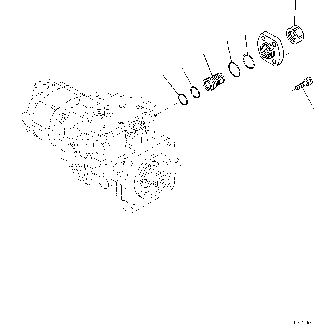 Схема запчастей Komatsu PC1250-8R - ПРИВОД НАСОС, ВЕНТИЛЯТОР И ГЛАВН. НАСОС (/7) (№-) ПРИВОД НАСОС