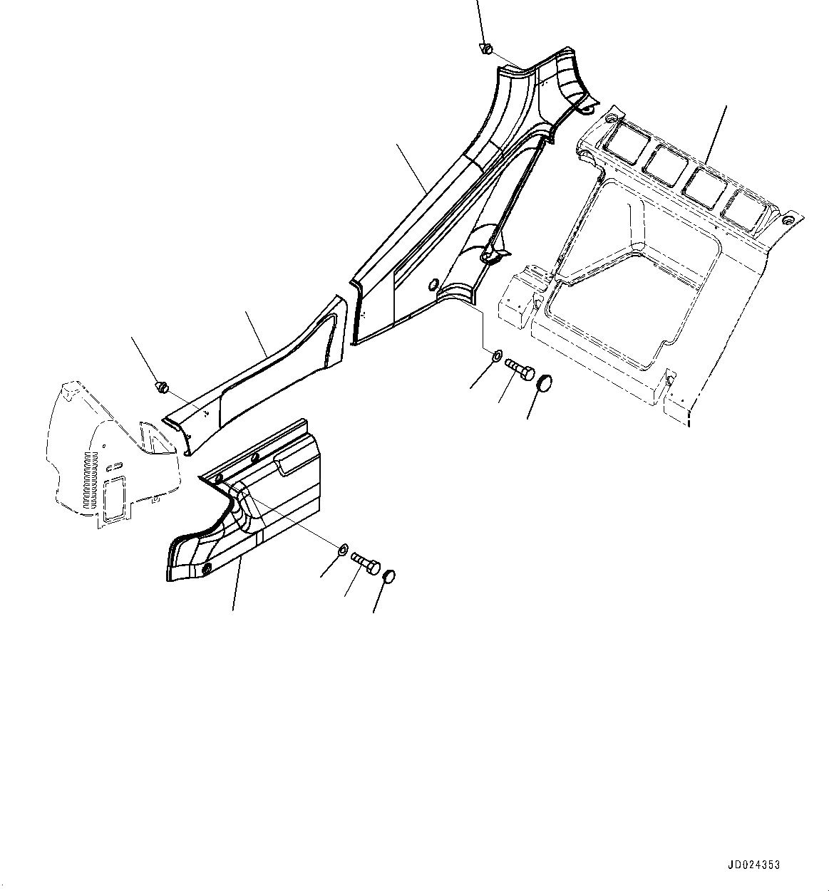 Схема запчастей Komatsu PC1250-8R - КАБИНА, КРЫШКА(№-) КАБИНА