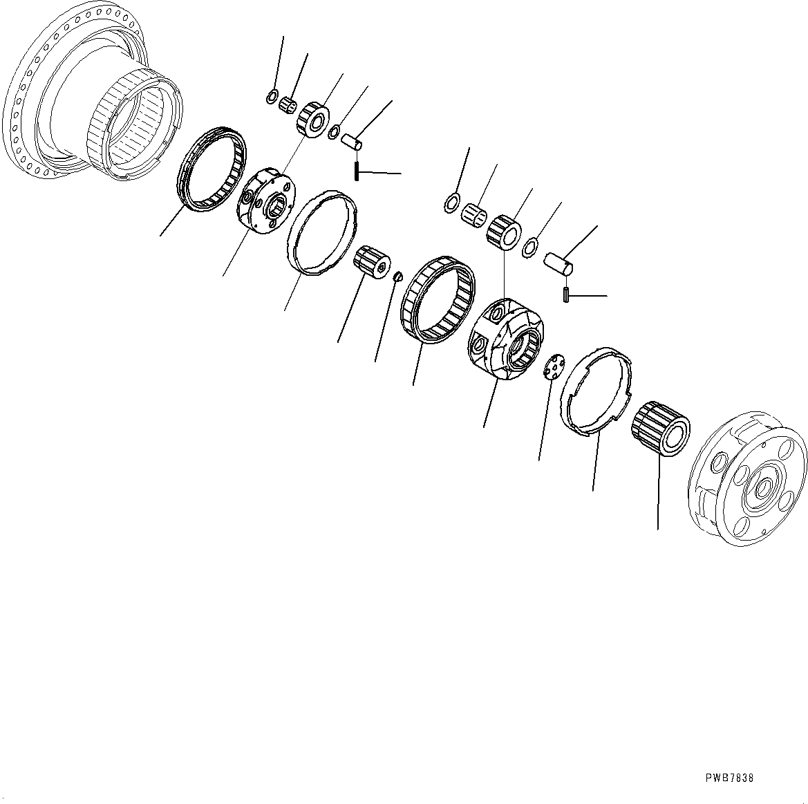 Схема запчастей Komatsu PC1250-8R - КОНЕЧНАЯ ПЕРЕДАЧА ASSEMBLY, ПОДАЮЩ. ONLY, 1 И 2 НЕСУЩИЙ ЭЛЕМЕНТ, ЛЕВ., ПРАВ. (№-) КОНЕЧНАЯ ПЕРЕДАЧА ASSEMBLY, ПОДАЮЩ. ONLY