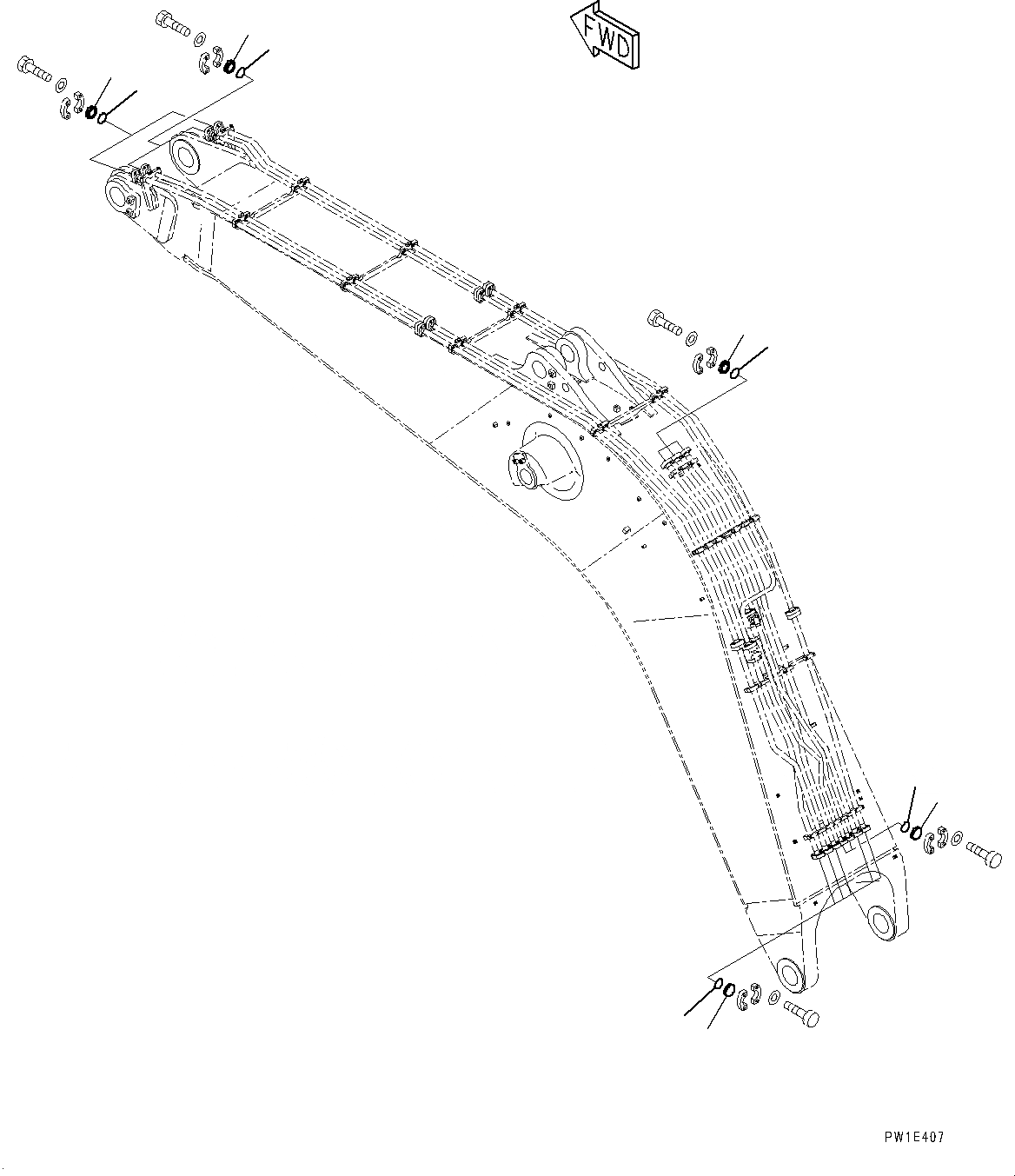 Схема запчастей Komatsu PC1250-8R - СТРЕЛА, 78MM, ЭЛЕМЕНТЫ (№-) СТРЕЛА, 78MM