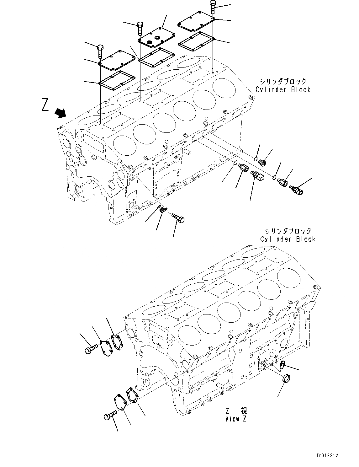 Схема запчастей Komatsu SAA12V140E-3B - ЭЛЕМЕНТЫ БЛОКА ЦИЛИНДРОВ (№77-) ЭЛЕМЕНТЫ БЛОКА ЦИЛИНДРОВ