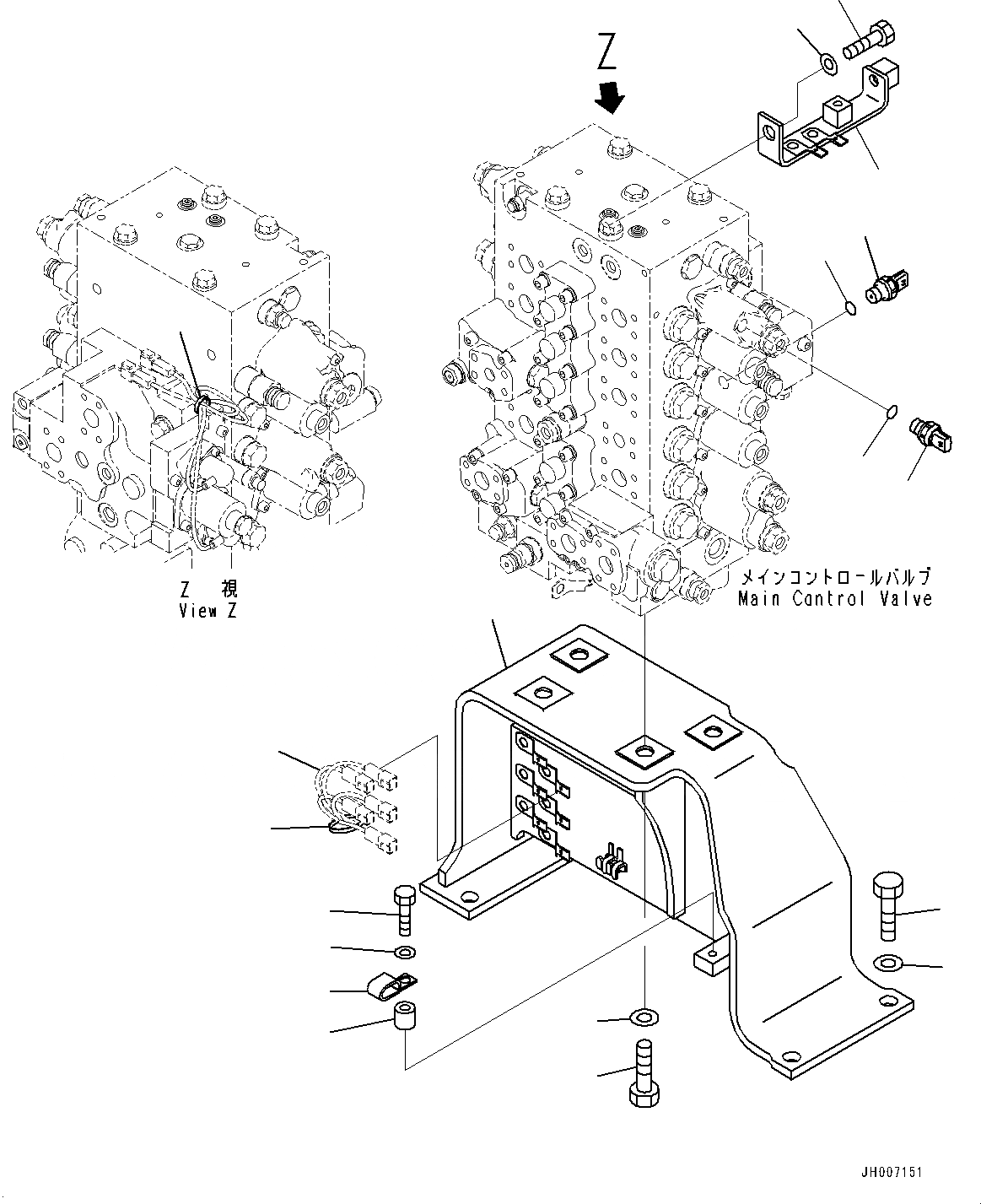 Схема запчастей Komatsu PC200-8M0 - УПРАВЛЯЮЩ. КЛАПАН, МОНТАЖНЫЙ КАРКАС (№-) УПРАВЛЯЮЩ. КЛАПАН, -СЕРВИСНЫЙ КЛАПАН