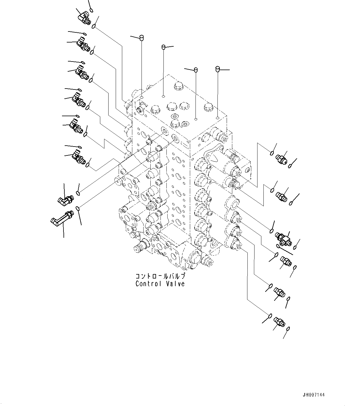 Схема запчастей Komatsu PC200-8M0 - УПРАВЛЯЮЩ. КЛАПАН, СОЕДИНИТЕЛЬН. ЧАСТИ (/) (№-) УПРАВЛЯЮЩ. КЛАПАН