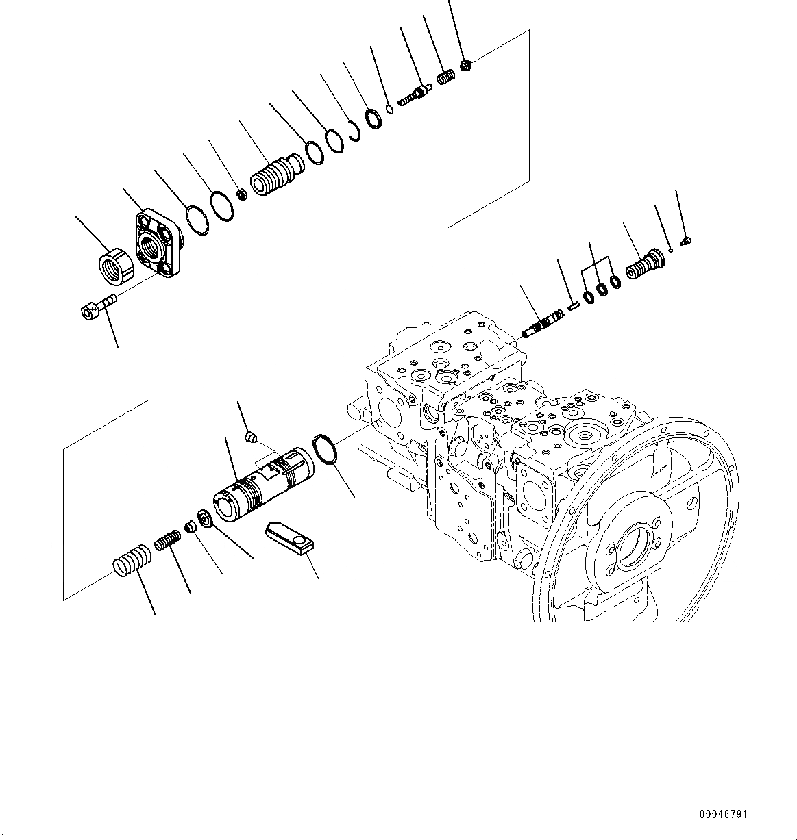 Схема запчастей Komatsu PC200-8M0 - ПОРШЕНЬ НАСОС, ВНУТР. ЧАСТИ (8/) (№-) ПОРШЕНЬ НАСОС