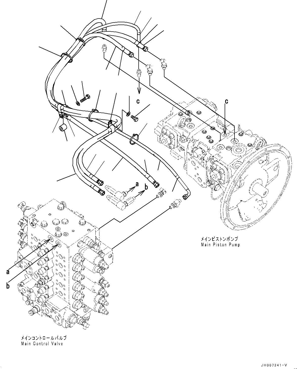 Схема запчастей Komatsu PC200-8M0 - LS ТРУБЫ (№-) LS ТРУБЫ