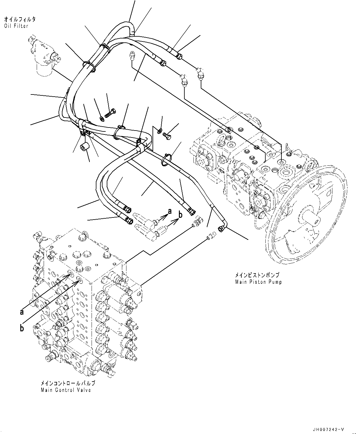 Схема запчастей Komatsu PC200-8M0 - LS ТРУБЫ (№-) LS ТРУБЫ, -ДОПОЛН. АКТУАТОР ТРУБЫ, АККУМУЛЯТОР