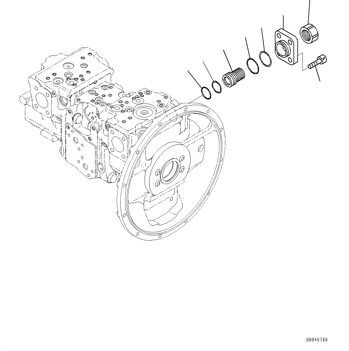 Схема запчастей Komatsu PC200LC-8M0 - ПОРШЕНЬ НАСОС, ВНУТР. ЧАСТИ (/) (№-) ПОРШЕНЬ НАСОС