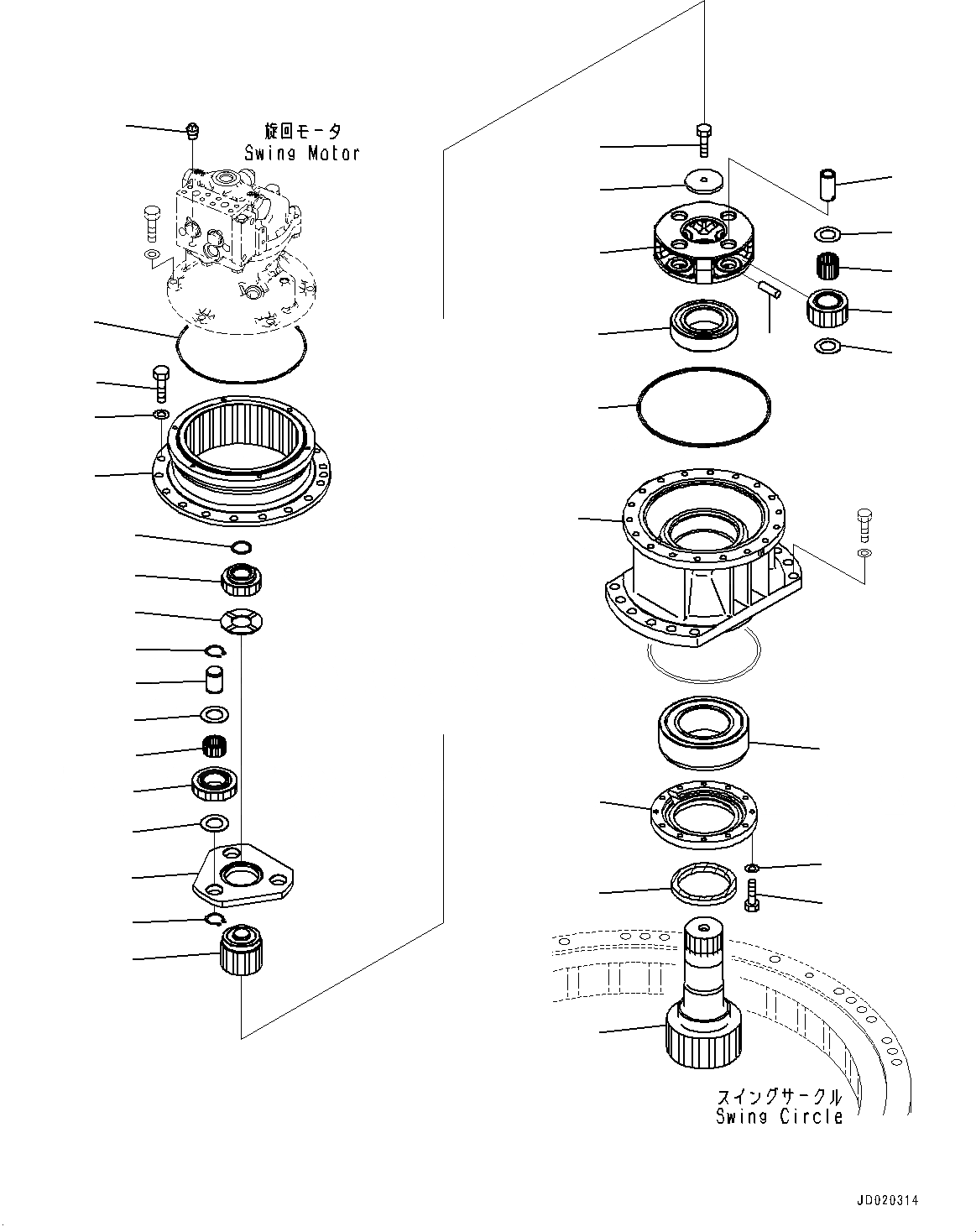 Схема запчастей Komatsu PC200LC-8M0 - МЕХАНИЗМ ПОВОРОТА И МОТОР, КРЕПЛЕНИЕ (№-) МЕХАНИЗМ ПОВОРОТА И МОТОР