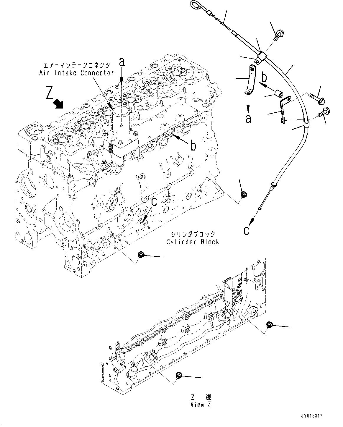 Схема запчастей Komatsu SAA6D107E-1N - МАСЛ. ЩУП (№97-) МАСЛ. ЩУП