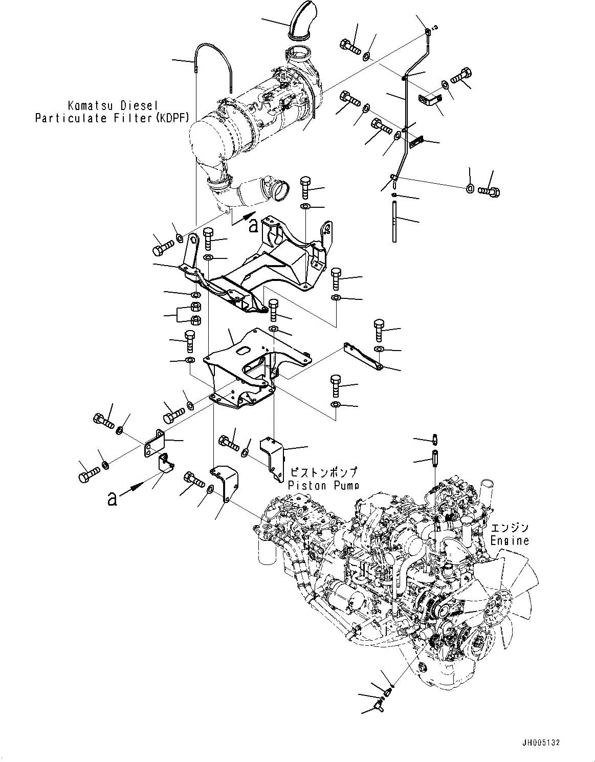 Схема запчастей Komatsu PC210LC-10 - КОМПОНЕНТЫ ДВИГАТЕЛЯ, KOMATSU DIESEL ЧАСТЬICULATE ФИЛЬТР. (KDPF) КРЕПЛЕНИЕ (№-) КОМПОНЕНТЫ ДВИГАТЕЛЯ