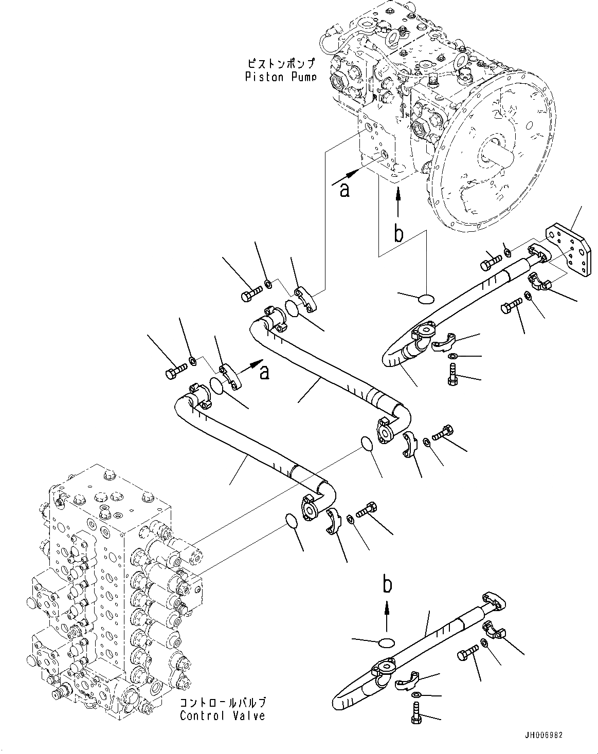 Схема запчастей Komatsu PC210LC-10 - ПОДАЮЩ. ТРУБЫ (№-) ПОДАЮЩ. ТРУБЫ