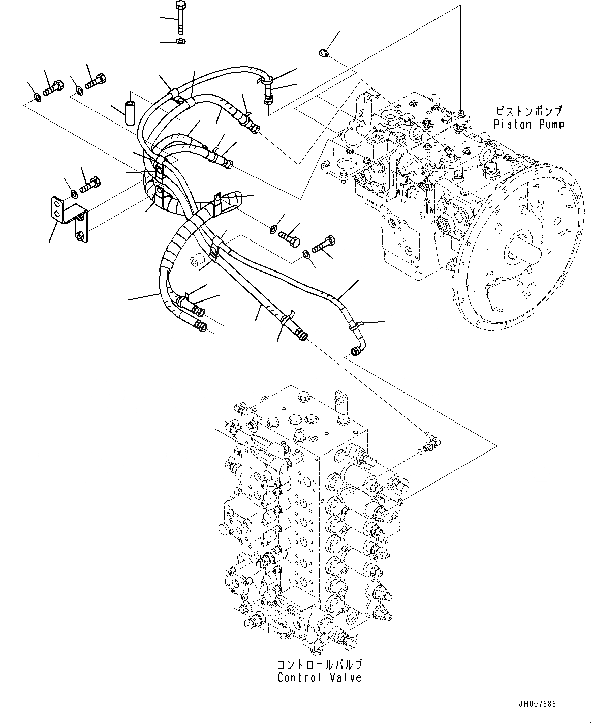 Схема запчастей Komatsu PC210LC-10 - LS ТРУБЫ (№-) LS ТРУБЫ