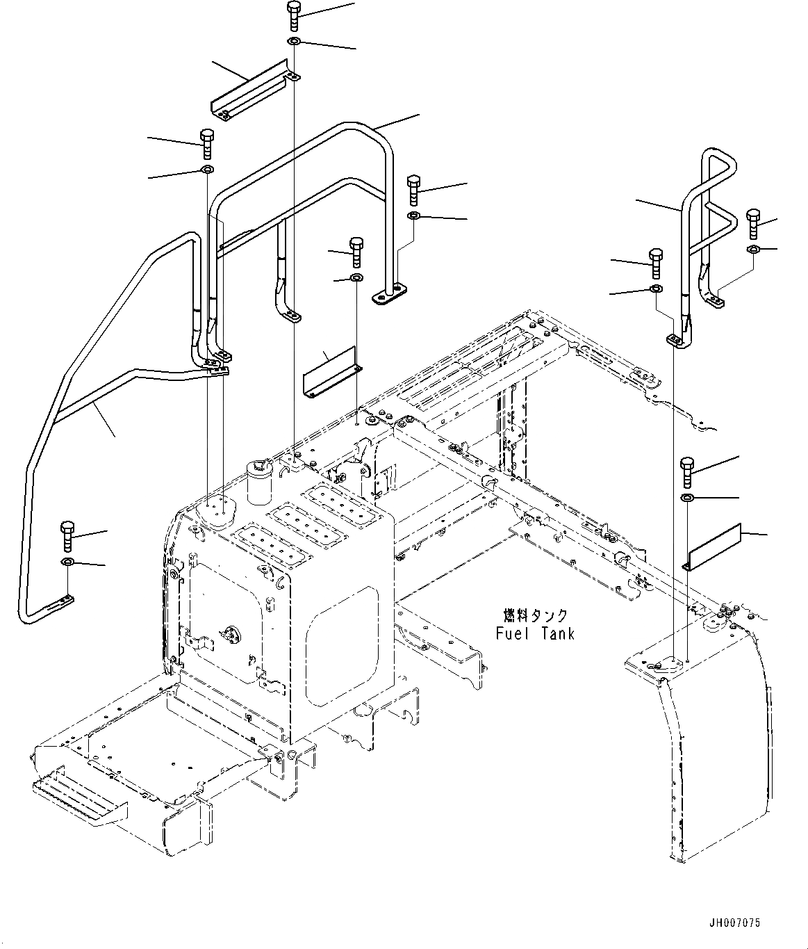 Схема запчастей Komatsu PC210LC-10 - ПОРУЧНИ(№-) HANDRAIL