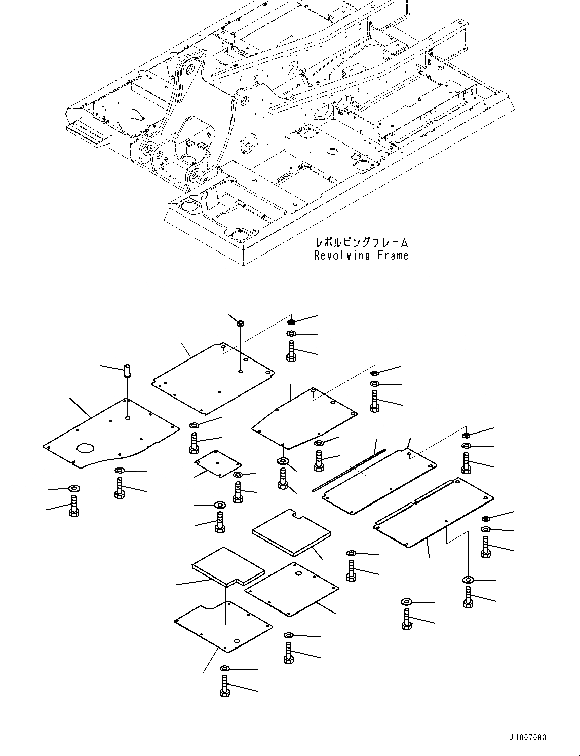 Схема запчастей Komatsu PC210LC-10 - НИЖН. КРЫШКА (№-) НИЖН. КРЫШКА