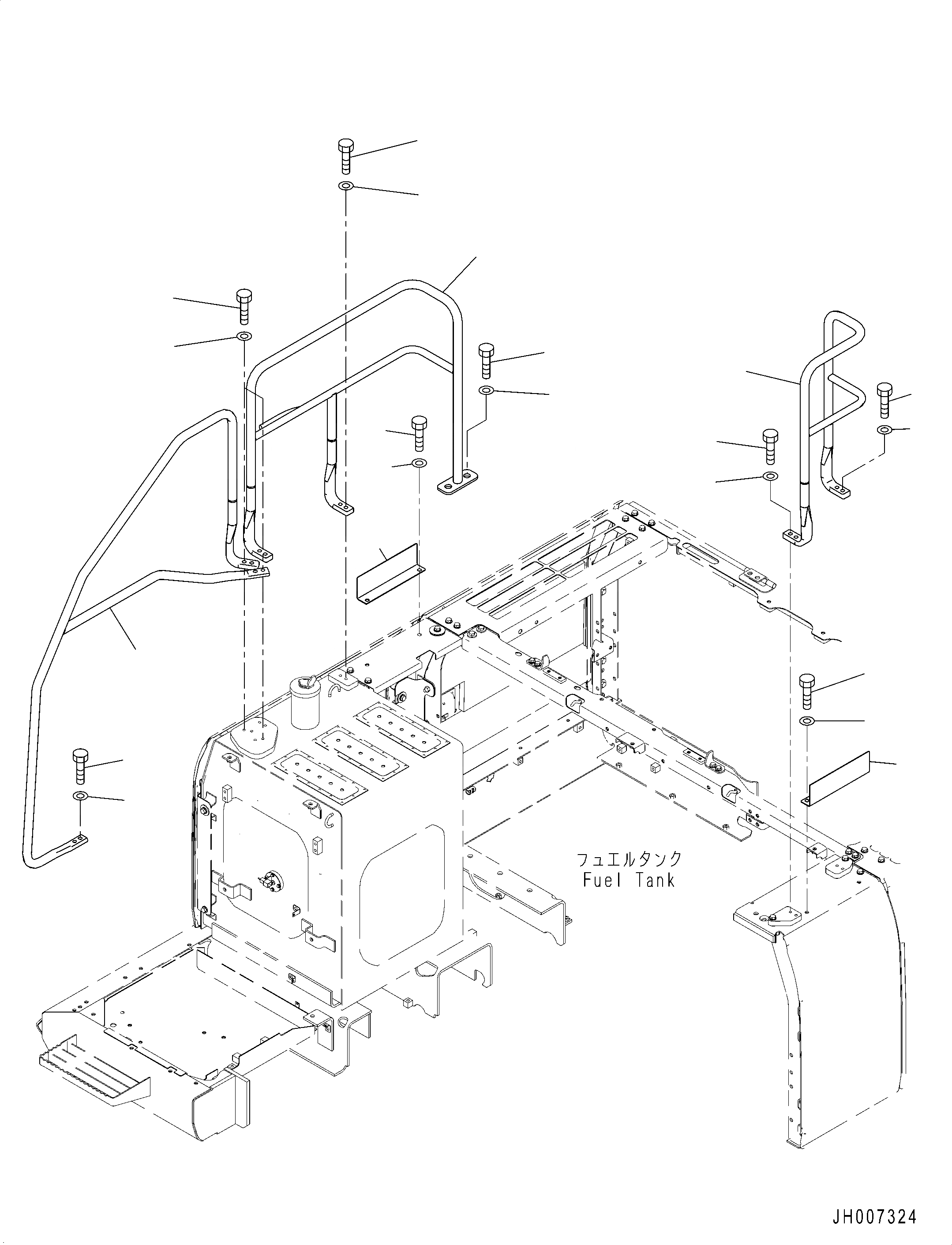 Схема запчастей Komatsu PC210-10 - HANDRAIL HANDRAIL