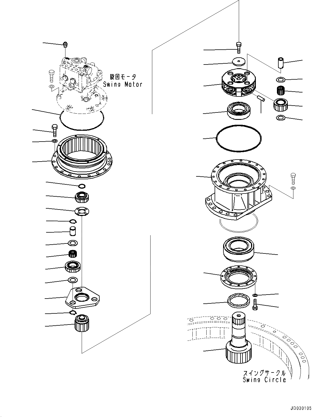 Схема запчастей Komatsu PC210-10 - МЕХАНИЗМ ПОВОРОТА, КРЕПЛЕНИЕ МЕХАНИЗМ ПОВОРОТА