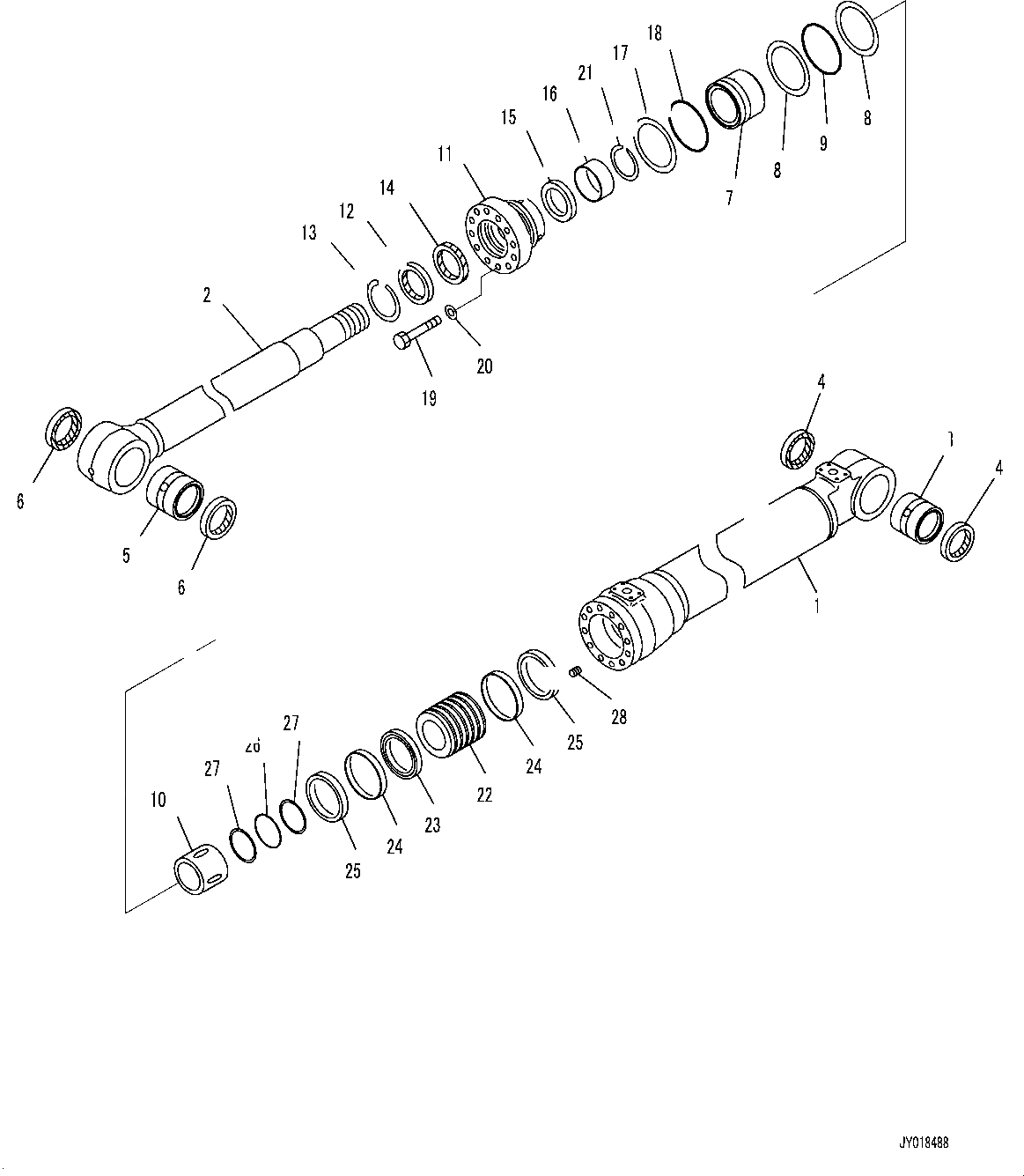 Схема запчастей Komatsu PC210-10 - ЦИЛИНДР СТРЕЛЫ, ПРАВ. (/) ЦИЛИНДР СТРЕЛЫ