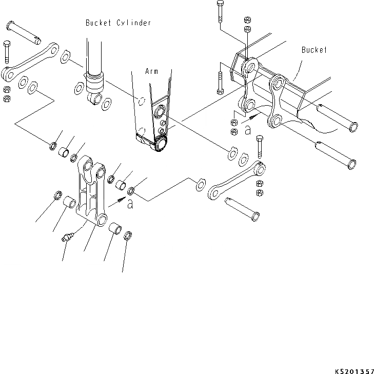 Схема запчастей Komatsu PC210-10 - СОЕДИНЕНИЕ КОВША (/) СОЕДИНЕНИЕ КОВША