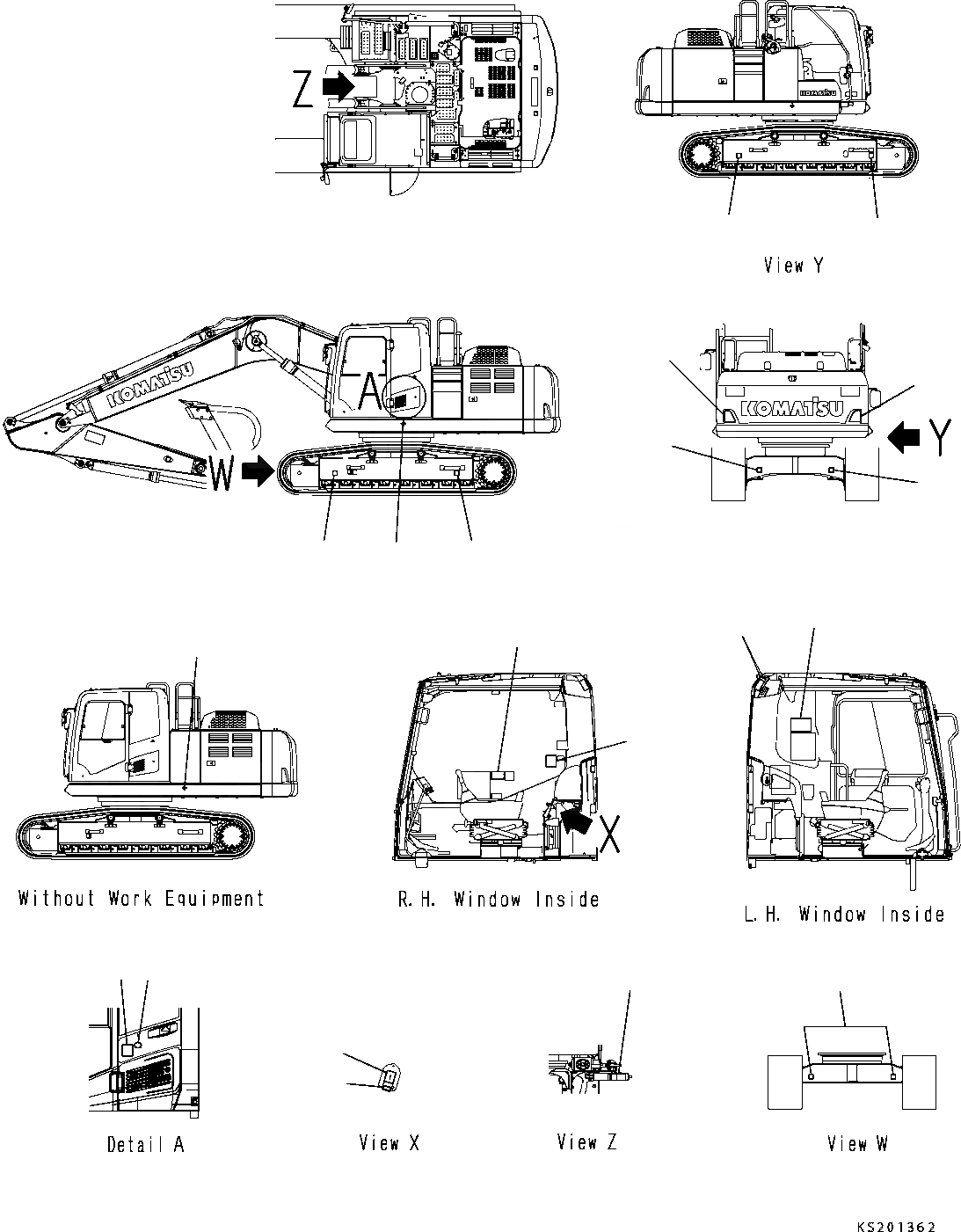 Схема запчастей Komatsu PC210-10 - МАРКИРОВКА (/) МАРКИРОВКА