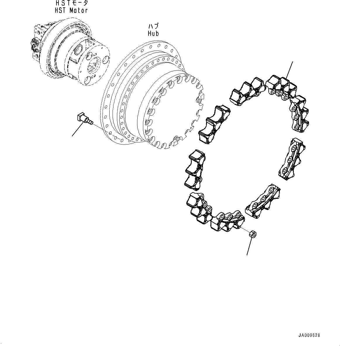 Схема запчастей Komatsu D61EX-23 - КОНЕЧНАЯ ПЕРЕДАЧА, TOOTH, ЛЕВ. (№-) КОНЕЧНАЯ ПЕРЕДАЧА, С SEGMENTED TEETH, PLUS ТИП ГУСЕНИЦЫ