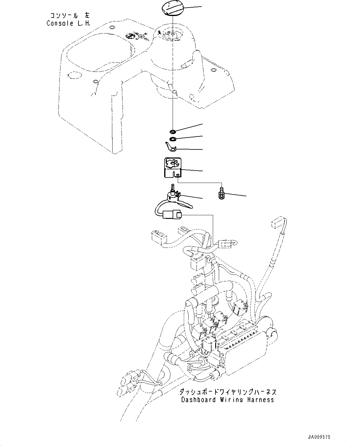 Схема запчастей Komatsu D61EX-23 - КАБИНА, POTENTIOMETER (№-) КАБИНА, С AM-FM STEREO РАДИО С AUX ФИКСИР., СЕВ. АМЕРИКА, ЗАДН.VIEW CAMERA