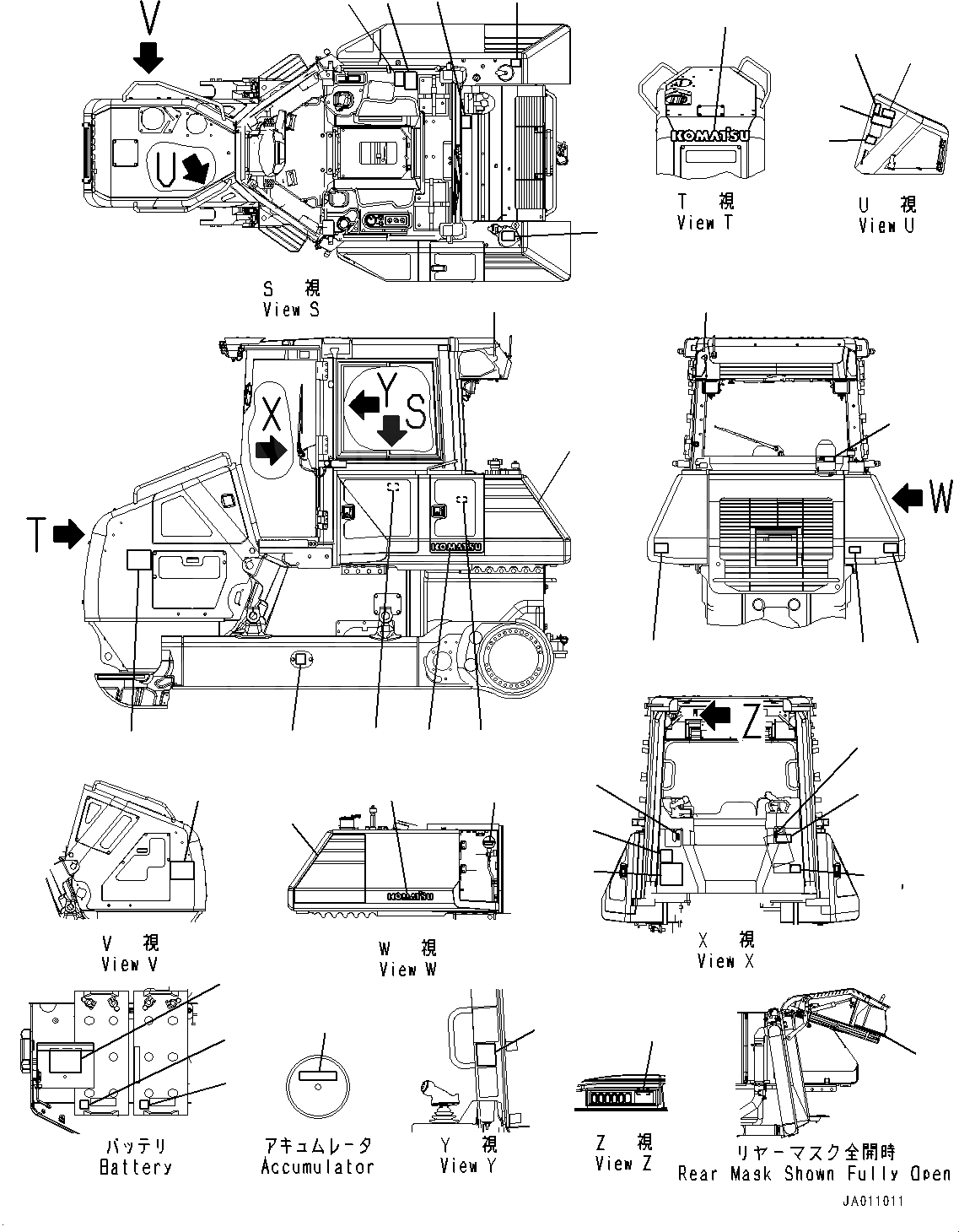 Схема запчастей Komatsu D61EX-23 - МАРКИРОВКА (№-) МАРКИРОВКА, АНГЛ., США И PUERTO RICO