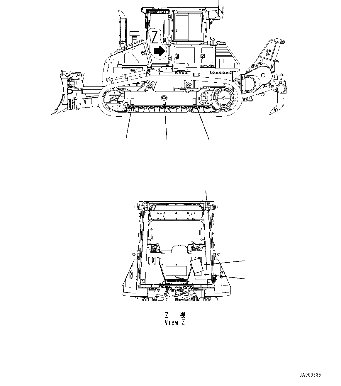 Схема запчастей Komatsu D61EX-23 - BALANCING POSITION И LIFT POINT MARK (№-) BALANCING POSITION И LIFT POINT MARK