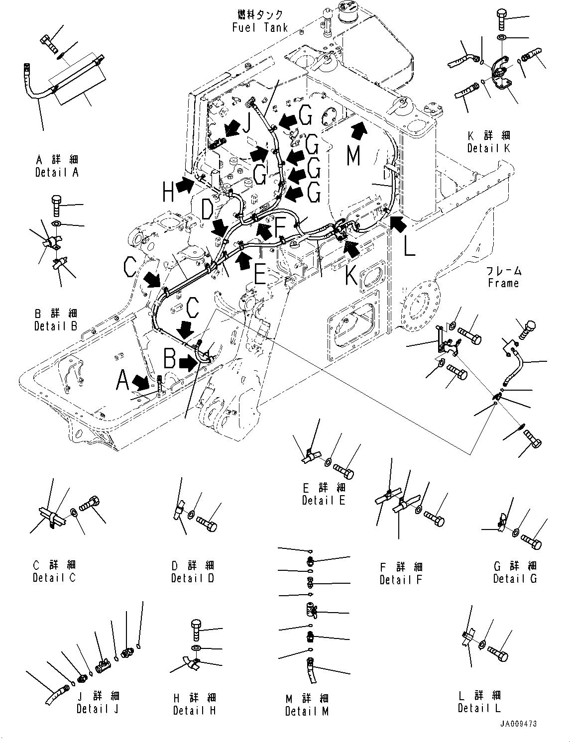 Схема запчастей Komatsu D61PX-23 - ТОПЛИВН. ПОДАЮЩ. ТРУБЫ, ТОПЛИВОПРОВОД. (№-) ТОПЛИВН. ПОДАЮЩ. ТРУБЫ