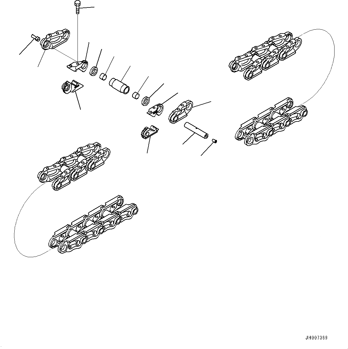 Схема запчастей Komatsu D61PX-23 - ГУСЕН. ЦЕПЬ ASSEMBLY (№-) ГУСЕН. ЦЕПЬ ASSEMBLY, ПОДАЮЩ. ONLY