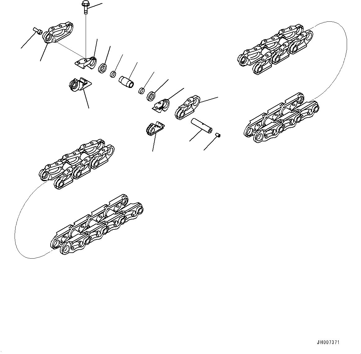 Схема запчастей Komatsu D61PX-23 - ГУСЕН. ЦЕПЬ ASSEMBLY (№-) ГУСЕН. ЦЕПЬ ASSEMBLY, ПОДАЮЩ. ONLY, БОЛОТН. SHOE