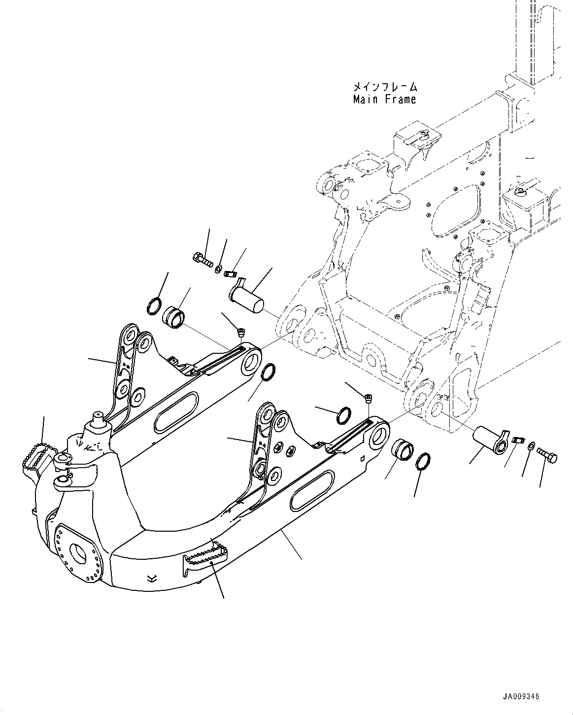 Схема запчастей Komatsu D61PX-23 - DOZER РАМА (№-) DOZER РАМА