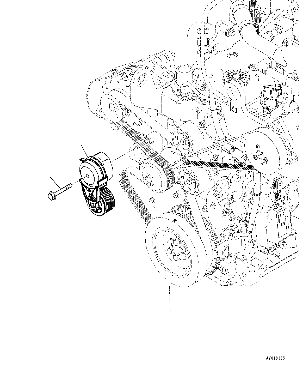 Схема запчастей Komatsu SAA6D107E-2D - ВЕНТИЛЯТОР ОХЛАЖДЕНИЯ НАТЯЖИТЕЛЬ РЕМНЯ (№7-) ВЕНТИЛЯТОР ОХЛАЖДЕНИЯ НАТЯЖИТЕЛЬ РЕМНЯ