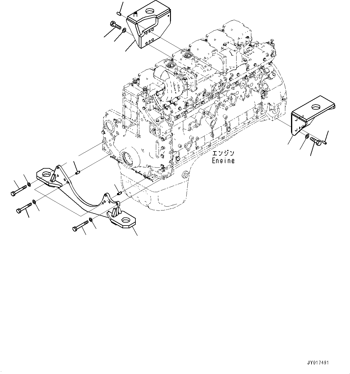 Схема запчастей Komatsu SAA6D140E-6A - ДВИГАТЕЛЬ СУППОРТ (№7-) ДВИГАТЕЛЬ СУППОРТ