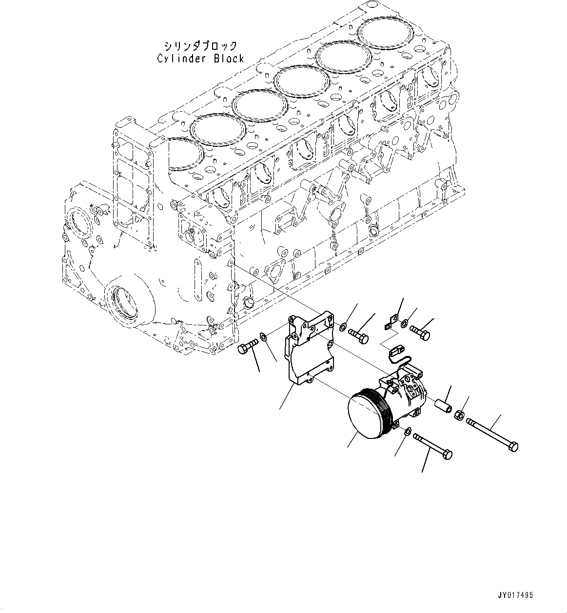 Схема запчастей Komatsu SAA6D140E-6A - ГЕНЕРАТОР, FREON КОМПРЕССОР (№7-) ГЕНЕРАТОР, AMP