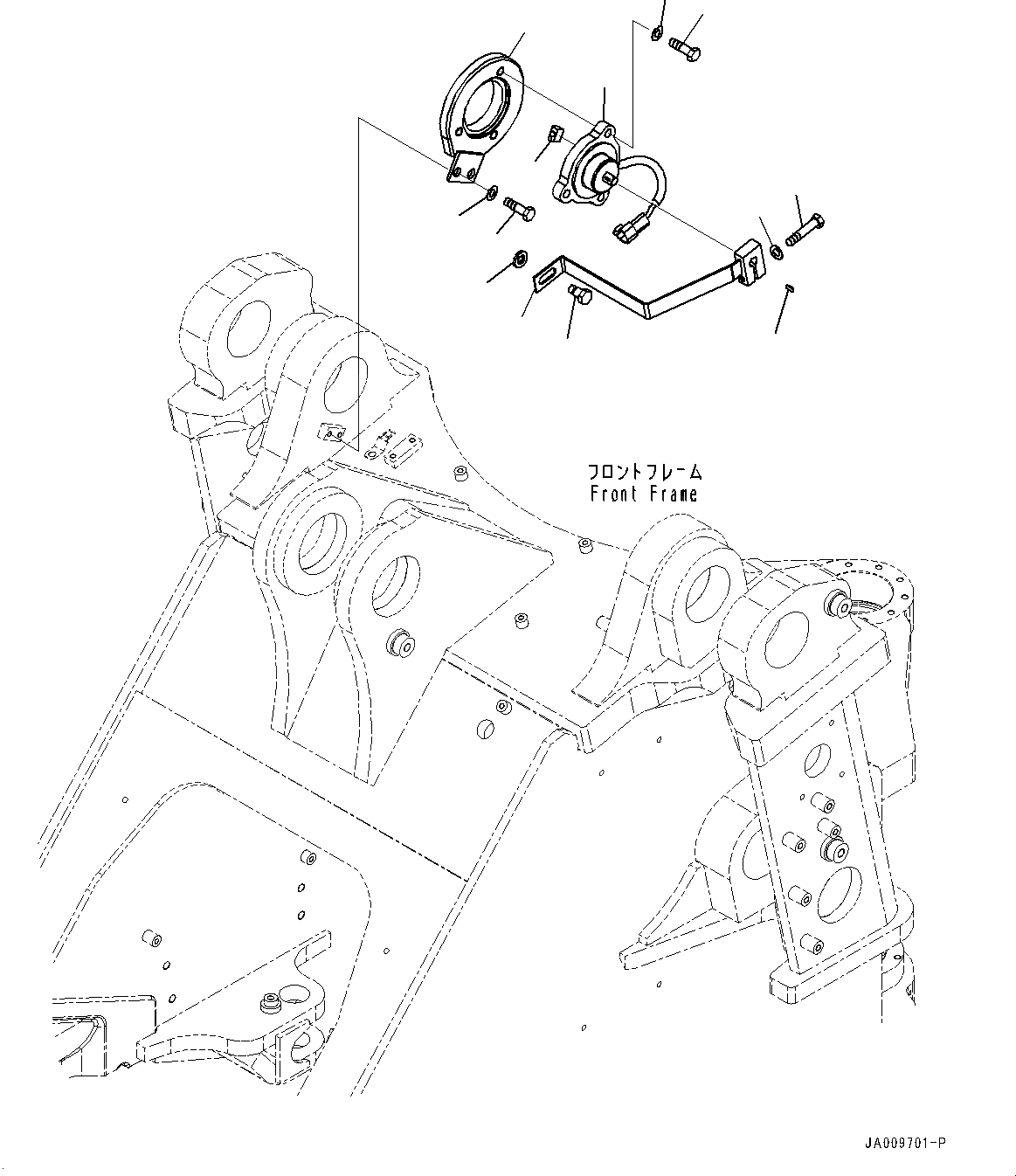 Схема запчастей Komatsu WA470-7 - ПЕРЕДН. ПРОВОДКА, POTENTIOMETER (№-) ПЕРЕДН. ПРОВОДКА, БЕЗ ЗУБЬЯКРЫШКАОСВЕЩЕНИЕ