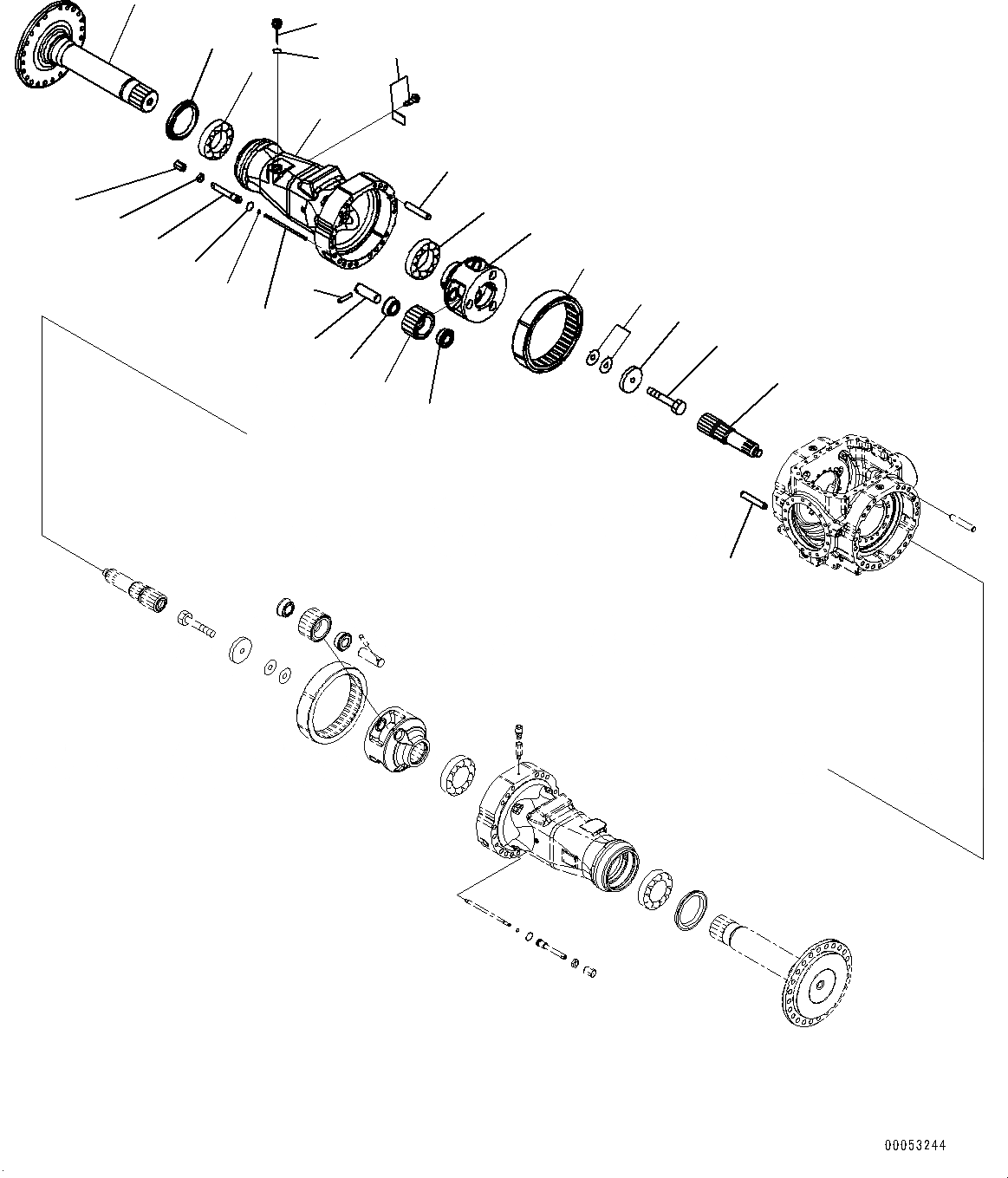 Схема запчастей Komatsu WA470-7 - ЗАДН. МОСТ, КОНЕЧНАЯ ПЕРЕДАЧА ПРАВ. (№-) ЗАДН. МОСТ, С САМОБЛОКИР. ДИФФЕРЕНЦ.