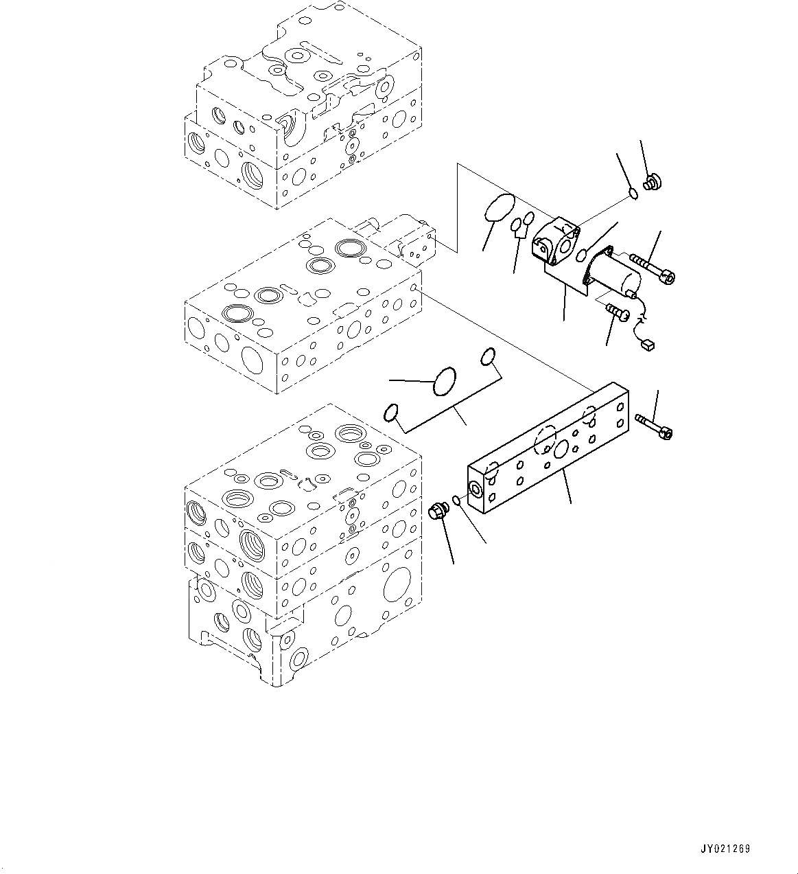 Схема запчастей Komatsu WA470-7 - ГИДРАВЛ МАСЛ. УПРАВЛЯЮЩ. КЛАПАН, -КЛАПАН (/) (№-) ГИДРАВЛ МАСЛ. УПРАВЛЯЮЩ. КЛАПАН, С 3-Х СЕКЦ. КОНТР. КЛАПАНОМ