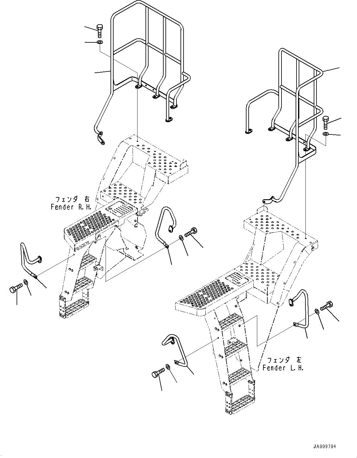 Схема запчастей Komatsu WA470-7 - ПОРУЧНИ(№-) HANDRAIL