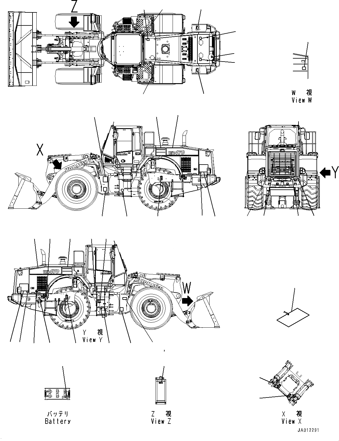 Схема запчастей Komatsu WA470-7 - ТАБЛИЧКИ, EXTERIOR (№-) ТАБЛИЧКИ, АНГЛ., США И PUERTO RICO, С -EPC РЫЧАГ УПРАВЛЕНИЕ ПОГРУЗКОЙ