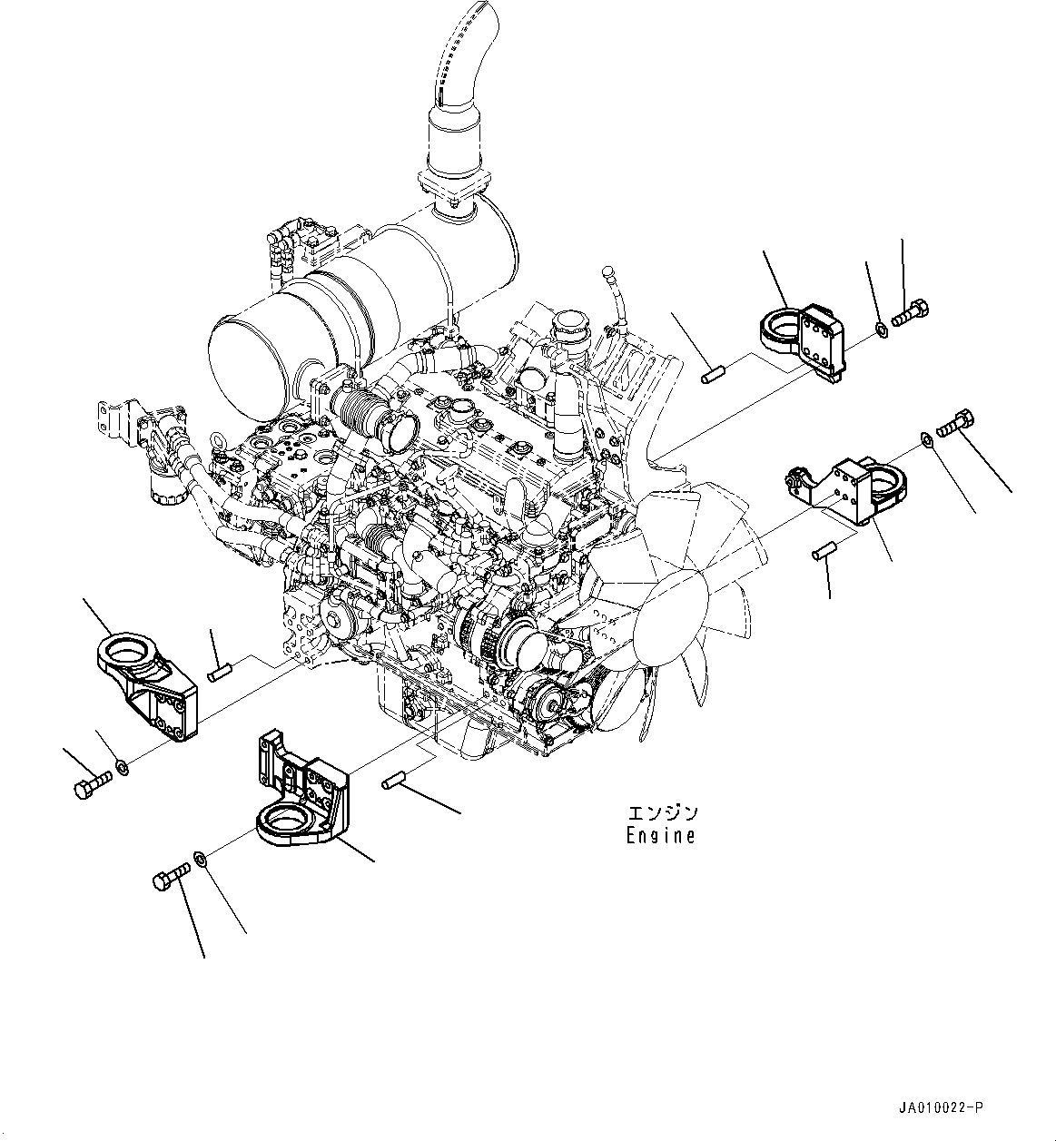 Схема запчастей Komatsu PC138USLC-10 - КРЕПЛЕНИЕ ДВИГАТЕЛЯ, КОРПУС (№-) КРЕПЛЕНИЕ ДВИГАТЕЛЯ