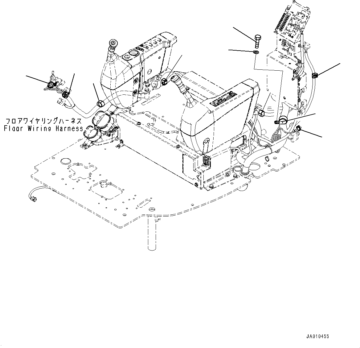 Схема запчастей Komatsu PC138USLC-10 - ПЕРЕДН. COVER, ПРОВОДКА КРЕПЛЕНИЕ (№-) ПЕРЕДН. COVER