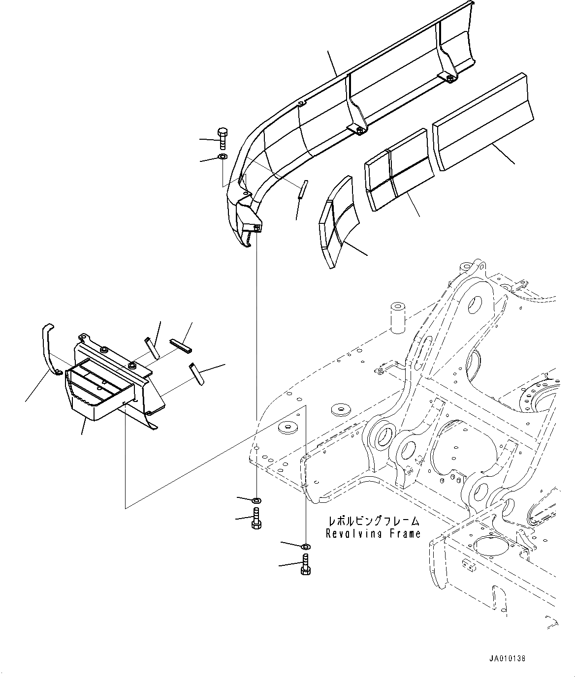 Схема запчастей Komatsu PC138USLC-10 - ПРАВ. COVER, КРЫШКА(№-) ПРАВ. COVER