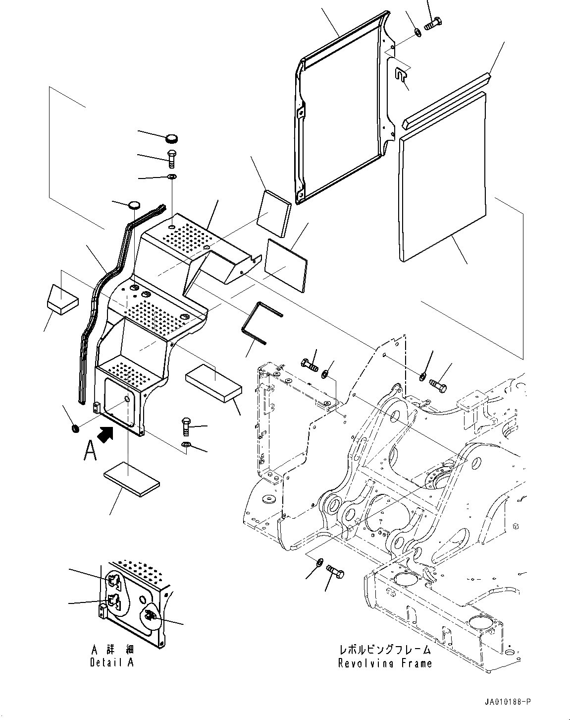 Схема запчастей Komatsu PC138USLC-10 - ПЕРЕДН. COVER, КРЫШКАAND ЩИТКИ (№-) ПЕРЕДН. COVER