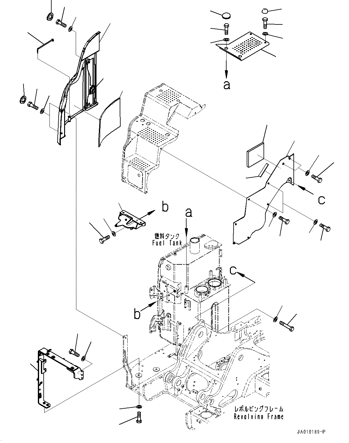 Схема запчастей Komatsu PC138USLC-10 - ПЕРЕДН. COVER, КОРПУС И КРЫШКА(№-) ПЕРЕДН. COVER